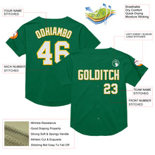 Load image into Gallery viewer, Custom Kelly Green White-Yellow Mesh Authentic Throwback Baseball Jersey