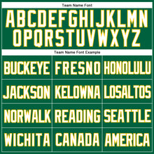 Load image into Gallery viewer, Custom Kelly Green White-Yellow Mesh Authentic Throwback Baseball Jersey