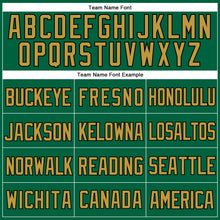 Load image into Gallery viewer, Custom Kelly Green Old Gold-Black Mesh Authentic Throwback Baseball Jersey