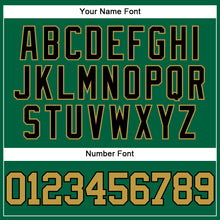 Load image into Gallery viewer, Custom Kelly Green Old Gold-Black Mesh Authentic Throwback Baseball Jersey