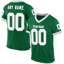 Laden Sie das Bild in den Galerie-Viewer, Custom Kelly Green White-Gray Mesh Authentic Throwback Football Jersey