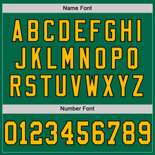 Laden Sie das Bild in den Galerie-Viewer, Custom Kelly Green Gold-Black Mesh Authentic Throwback Football Jersey