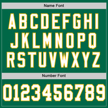 Laden Sie das Bild in den Galerie-Viewer, Custom Kelly Green White-Gold Mesh Authentic Throwback Football Jersey