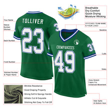 Laden Sie das Bild in den Galerie-Viewer, Custom Kelly Green White-Royal Mesh Authentic Throwback Football Jersey