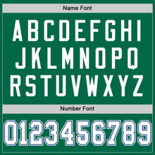 Laden Sie das Bild in den Galerie-Viewer, Custom Kelly Green White-Royal Mesh Authentic Throwback Football Jersey