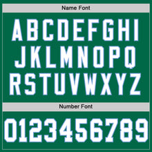 Laden Sie das Bild in den Galerie-Viewer, Custom Kelly Green White-Light Blue Mesh Authentic Throwback Football Jersey