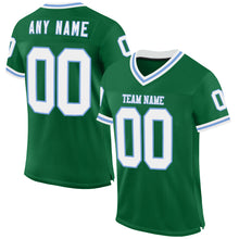Laden Sie das Bild in den Galerie-Viewer, Custom Kelly Green White-Light Blue Mesh Authentic Throwback Football Jersey