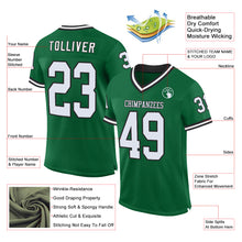 Laden Sie das Bild in den Galerie-Viewer, Custom Kelly Green White-Black Mesh Authentic Throwback Football Jersey
