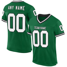 Laden Sie das Bild in den Galerie-Viewer, Custom Kelly Green White-Black Mesh Authentic Throwback Football Jersey
