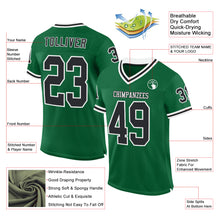 Laden Sie das Bild in den Galerie-Viewer, Custom Kelly Green Black-White Mesh Authentic Throwback Football Jersey