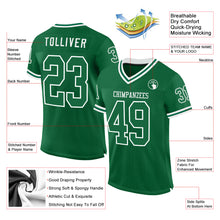 Laden Sie das Bild in den Galerie-Viewer, Custom Kelly Green White Mesh Authentic Throwback Football Jersey