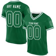 Laden Sie das Bild in den Galerie-Viewer, Custom Kelly Green White Mesh Authentic Throwback Football Jersey