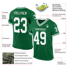 Laden Sie das Bild in den Galerie-Viewer, Custom Kelly Green White Mesh Authentic Throwback Football Jersey