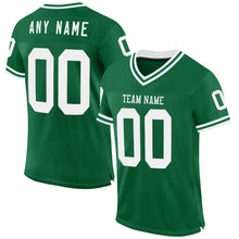 Laden Sie das Bild in den Galerie-Viewer, Custom Kelly Green White Mesh Authentic Throwback Football Jersey