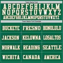 Laden Sie das Bild in den Galerie-Viewer, Custom Kelly Green White-Old Gold Mesh Authentic Throwback Football Jersey