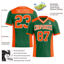 Laden Sie das Bild in den Galerie-Viewer, Custom Kelly Green Orange-White Authentic Football Jersey
