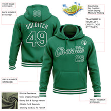 Laden Sie das Bild in den Galerie-Viewer, Custom Stitched Kelly Green White Sports Pullover Sweatshirt Hoodie