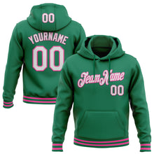 Charger l'image dans la galerie, Custom Stitched Kelly Green White-Pink Sports Pullover Sweatshirt Hoodie