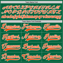 Charger l'image dans la galerie, Custom Kelly Green Orange-White Hockey Lace Neck Jersey