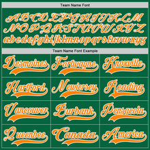Charger l'image dans la galerie, Custom Kelly Green Bay Orange-White Hockey Lace Neck Jersey