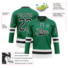 Charger l'image dans la galerie, Custom Kelly Green Black-White Hockey Lace Neck Jersey