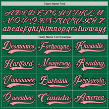 Load image into Gallery viewer, Custom Kelly Green Medium Pink-Black Hockey Lace Neck Jersey