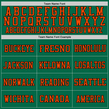 Load image into Gallery viewer, Custom Kelly Green Orange-Black Mesh Authentic Throwback Football Jersey