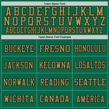 Load image into Gallery viewer, Custom Kelly Green Black-Old Gold Mesh Authentic Throwback Football Jersey