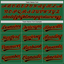 Laden Sie das Bild in den Galerie-Viewer, Custom Kelly Green Black-Orange Authentic Throwback Baseball Jersey