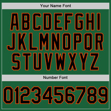 Laden Sie das Bild in den Galerie-Viewer, Custom Kelly Green Black-Orange Authentic Throwback Baseball Jersey