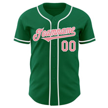 Charger l'image dans la galerie, Custom Kelly Green Medium Pink-White Authentic Baseball Jersey