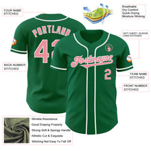 Charger l'image dans la galerie, Custom Kelly Green Medium Pink-White Authentic Baseball Jersey