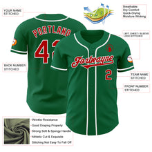 Charger l'image dans la galerie, Custom Kelly Green Red-White Authentic Baseball Jersey