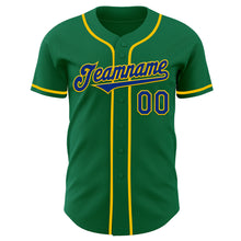 Загрузить изображение в средство просмотра галереи, Custom Kelly Green Royal-Yellow Authentic Baseball Jersey