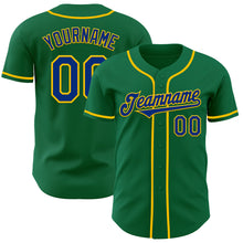 Загрузить изображение в средство просмотра галереи, Custom Kelly Green Royal-Yellow Authentic Baseball Jersey