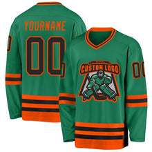 Charger l'image dans la galerie, Custom Kelly Green Black-Orange Hockey Jersey