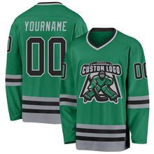 Charger l'image dans la galerie, Custom Kelly Green Black-Gray Hockey Jersey