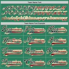 Charger l'image dans la galerie, Custom Kelly Green Vintage USA Flag Cream-Red Hockey Jersey