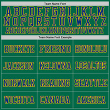 Load image into Gallery viewer, Custom Kelly Green Royal-Yellow Mesh Authentic Football Jersey