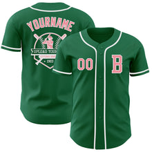 Загрузить изображение в средство просмотра галереи, Custom Kelly Green Medium Pink-White Authentic Baseball Jersey