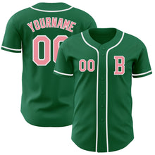 Загрузить изображение в средство просмотра галереи, Custom Kelly Green Medium Pink-White Authentic Baseball Jersey
