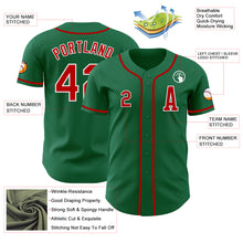 Загрузить изображение в средство просмотра галереи, Custom Kelly Green Red-White Authentic Baseball Jersey