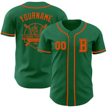 Загрузить изображение в средство просмотра галереи, Custom Kelly Green Orange Authentic Baseball Jersey