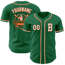 Загрузить изображение в средство просмотра галереи, Custom Kelly Green White-Orange Authentic Baseball Jersey
