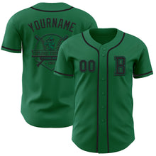 Загрузить изображение в средство просмотра галереи, Custom Kelly Green Black Authentic Baseball Jersey