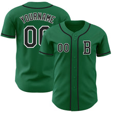 Загрузить изображение в средство просмотра галереи, Custom Kelly Green Black-White Authentic Baseball Jersey
