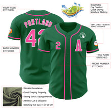 Загрузить изображение в средство просмотра галереи, Custom Kelly Green Pink-White Authentic Baseball Jersey