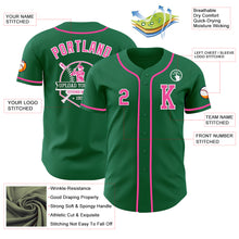 Загрузить изображение в средство просмотра галереи, Custom Kelly Green Pink-White Authentic Baseball Jersey