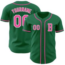 Загрузить изображение в средство просмотра галереи, Custom Kelly Green Pink-White Authentic Baseball Jersey