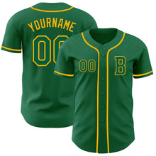 Загрузить изображение в средство просмотра галереи, Custom Kelly Green Gold Authentic Baseball Jersey